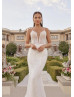 Spaghetti Straps Beaded Ivory Lace Sequins Wedding Dress